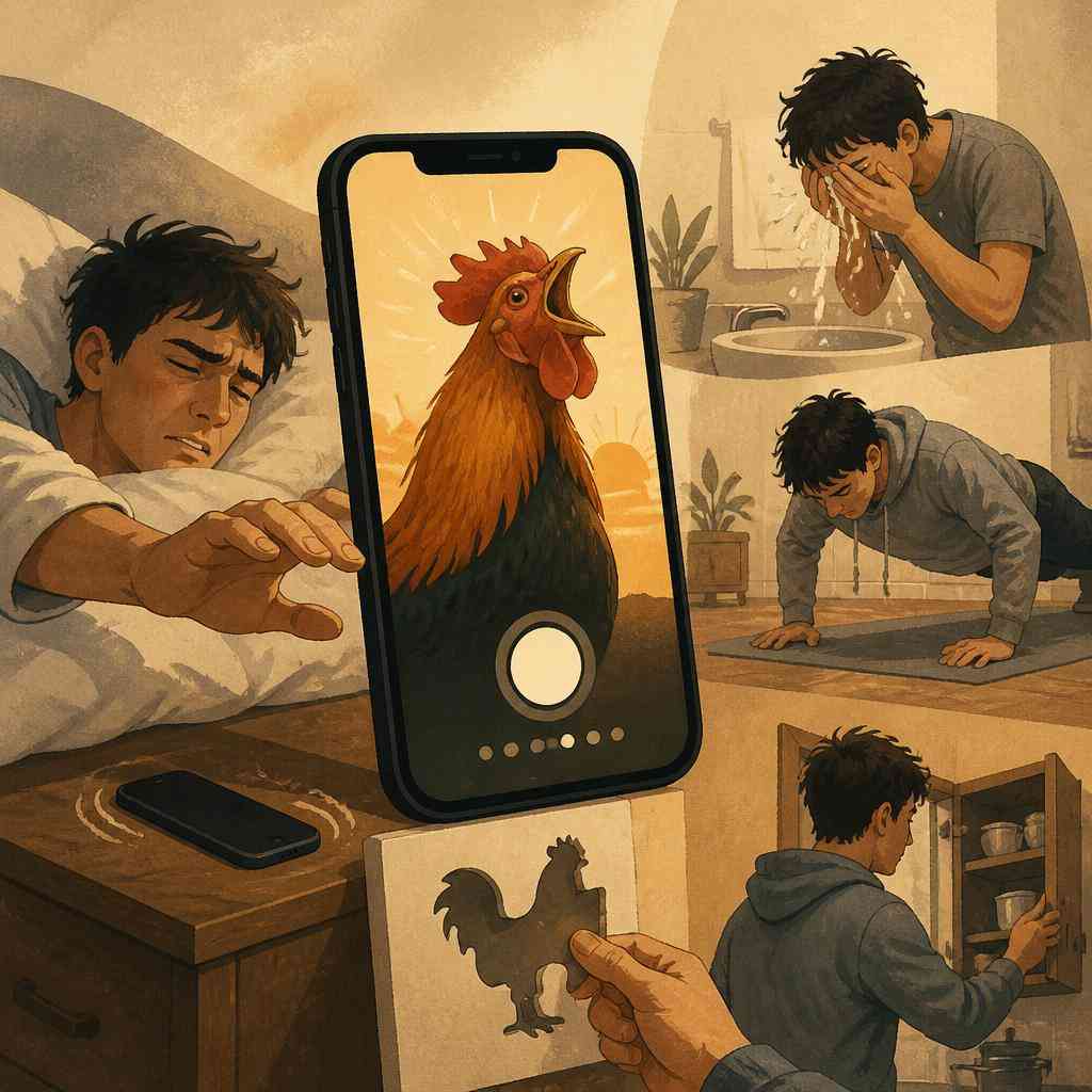 Новото приложение Clucky ви събужда с кукуригане на петел и спира системното отлагане на алармата